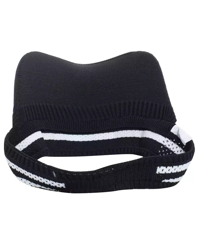 Fabric visor with elastic band in stripes