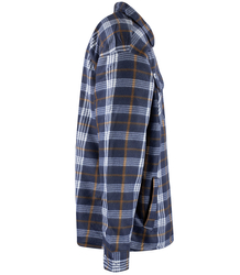 Warm fleece checked men's shirt insulated with faux fur