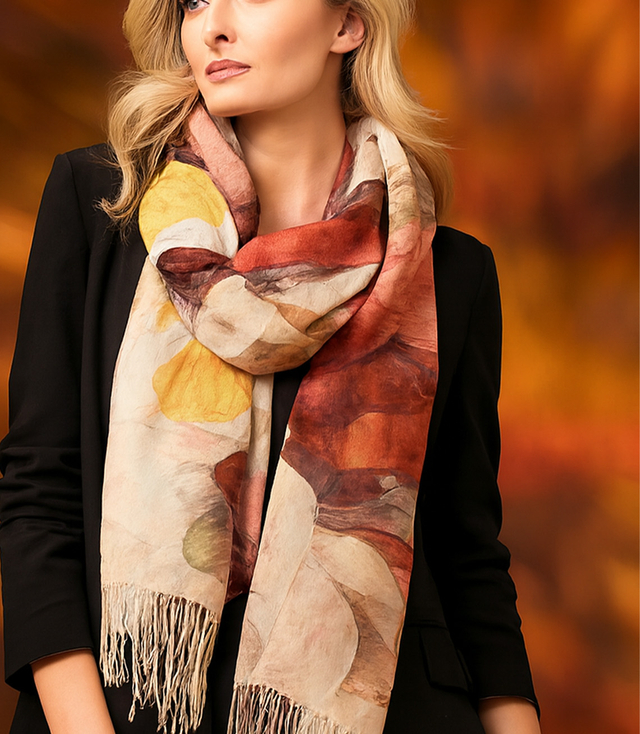 Women's floral pattern scarf 180x70