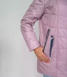 Women's transitional jacket with a quilted hood IZA