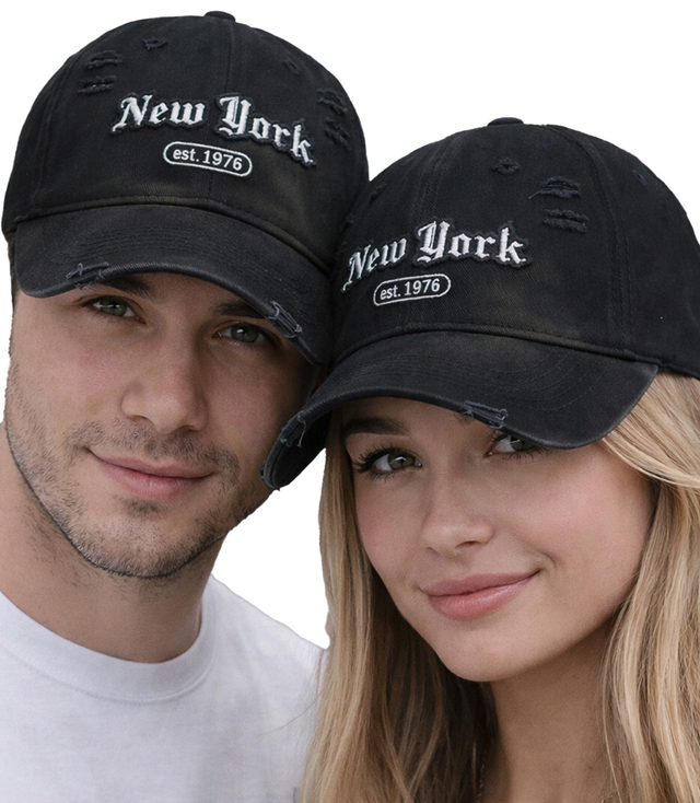 Czapka z daszkiem drapowana z naszywką NEW YORK UNISEX