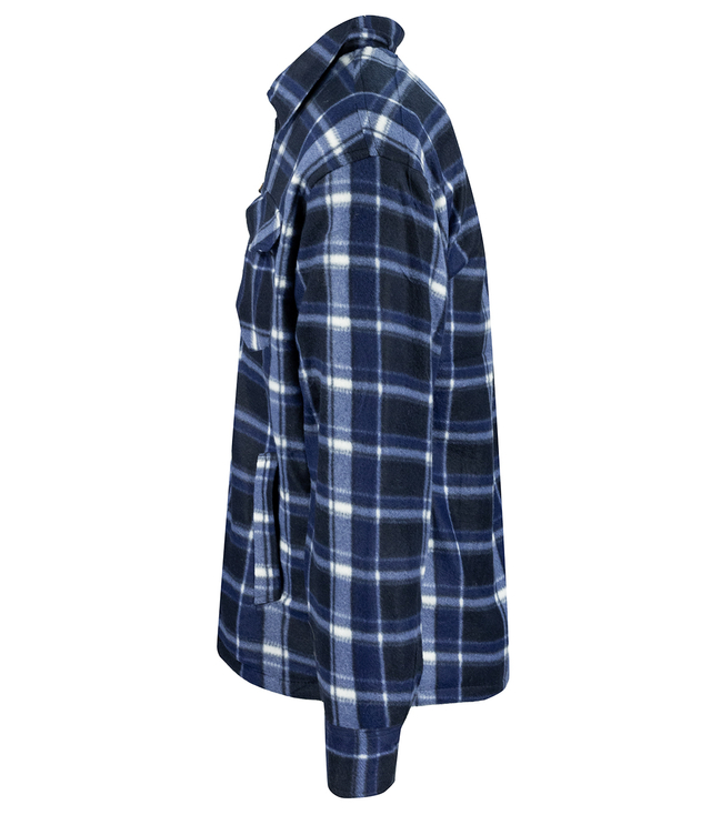 Warm fleece checked men's shirt insulated with faux fur