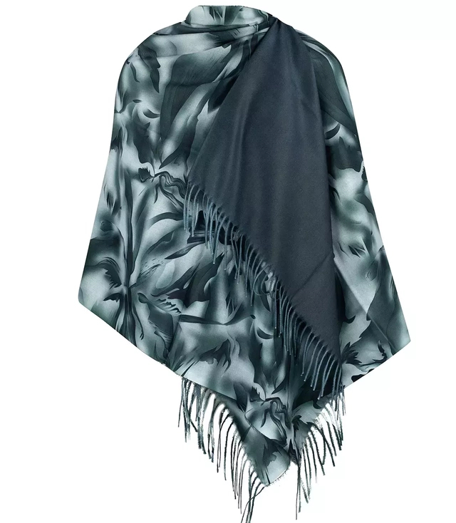 Stylish shawl scarf two-tone viscose