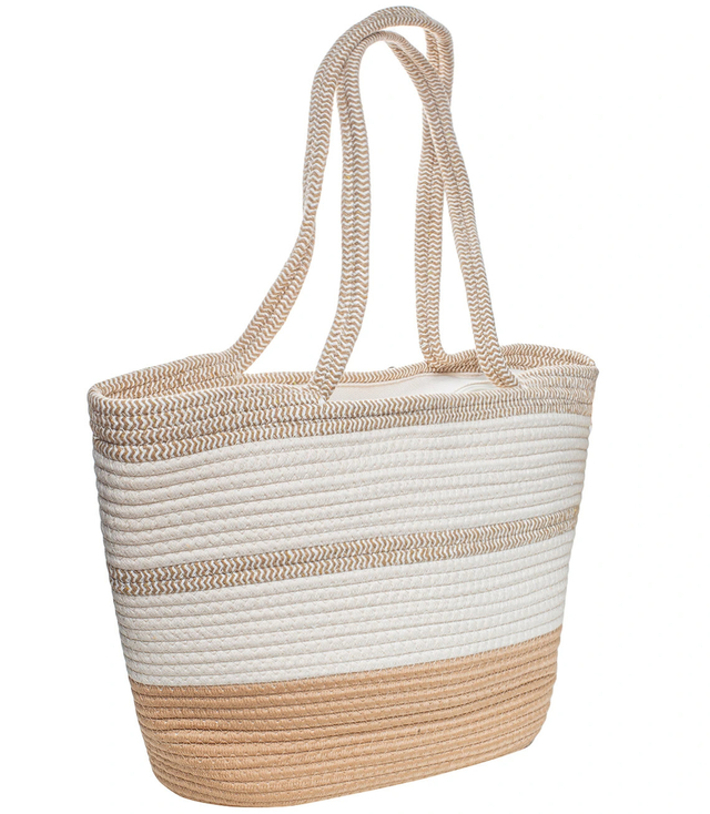 Mega large summer beach bag braided cotton