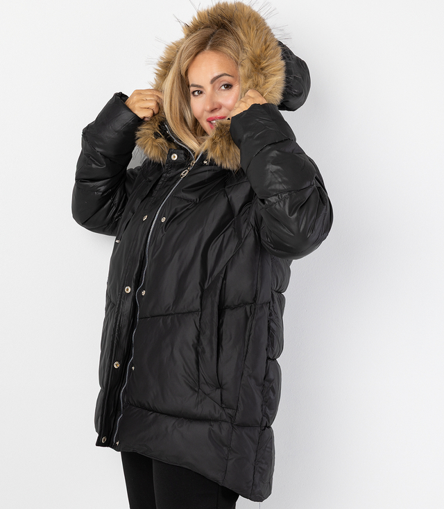 Warm winter jacket with fur hood URBAN EXPLORER