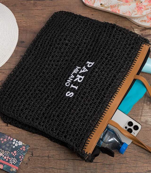 Torebka shopper z plecionki PARIS MILANO