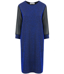 Elegant trapeze dress with brocade midi length SOFIA