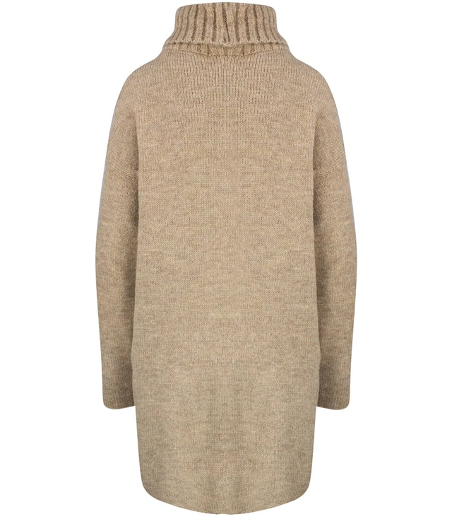 Warm womens turtleneck sweater with a slit MARIETTA, wool
