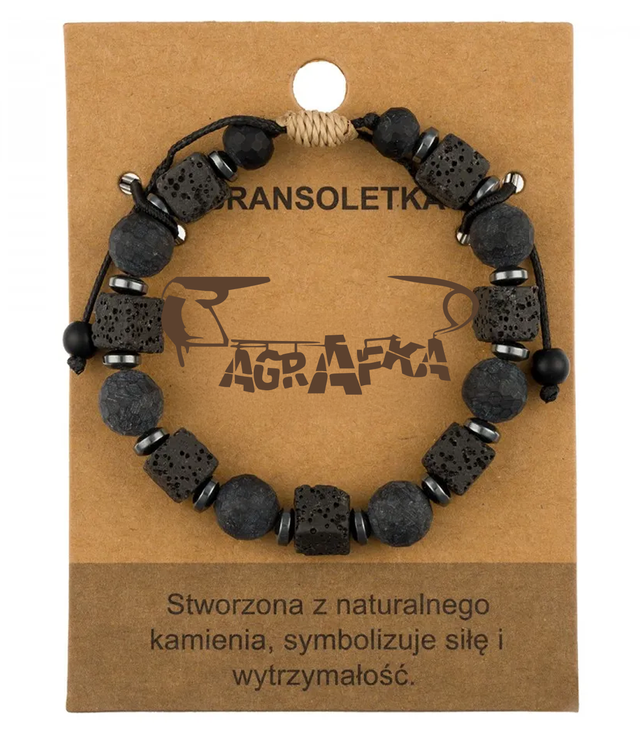 Bransoletka męska z naturalnych kamieni