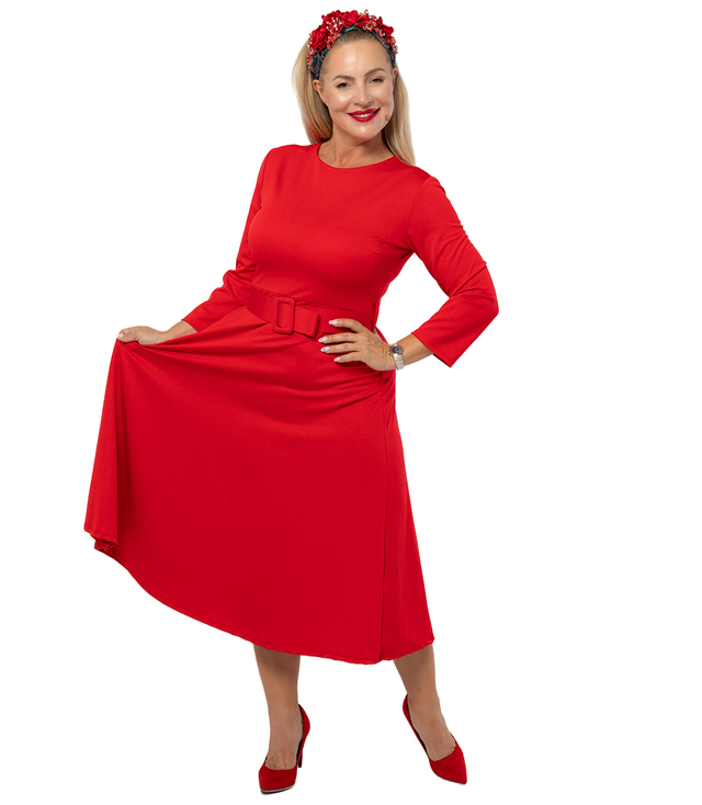 Classic strapless flared midi dress ELISE 2