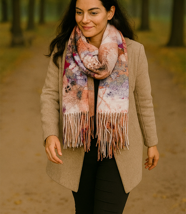 Women's scarf fashionable pattern with tassels
