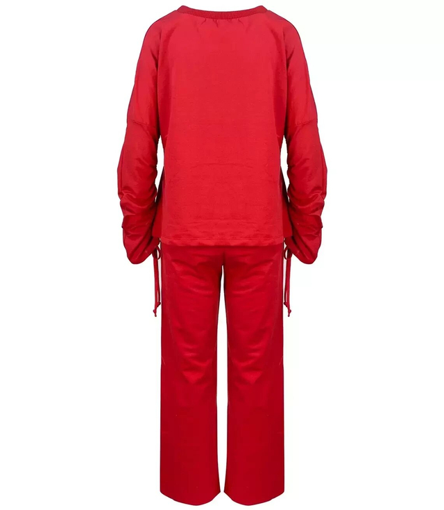 Tracksuit flared pants sweatshirt fitted set