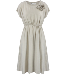 Summer midi dress with an attached rose ROSALIA