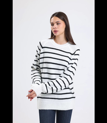 Warm women's fashionable striped sweater ANNA