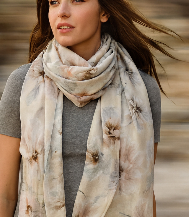 Women's floral pattern scarf 180x70