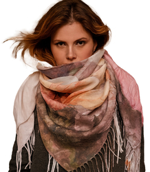 Women's scarf with floral pattern 100x100