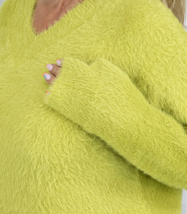 Fluffy sweater knit dress neckline FUZZYVIBE