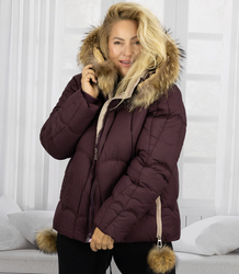 Warm winter jacket with decorative pompoms SHAKIRA