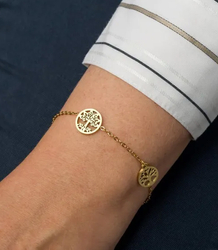 Elegant gold women's steel bracelet