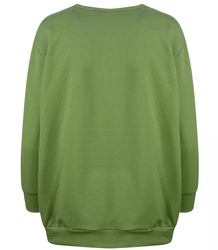 Thin cotton V-neck box sweatshirt