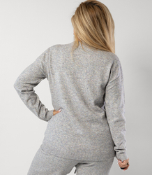 LIVIA melange knit cardigan pullover cardigan
