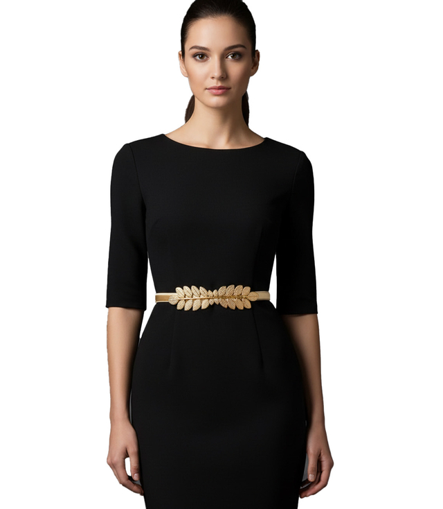 Women's decorative belt for dress leaves