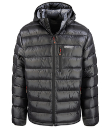 Męska zimowa pikowana kurtka z kapturem 