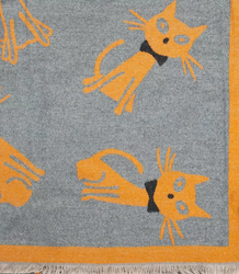 Warm shawl scarf cats cats double sided knitted fabric
