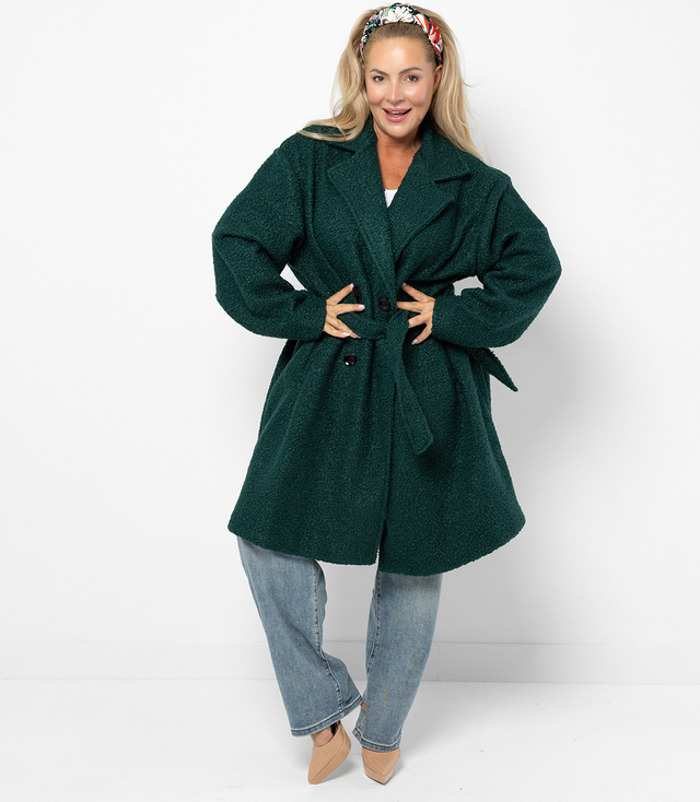 Women's TEDDY boucle fabric bear coat