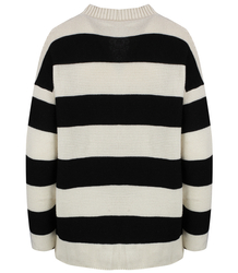 Warm and cozy women's sweater with wide stripes ZEFIRA