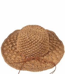 Fashionable large braided pattern women's hat with thong