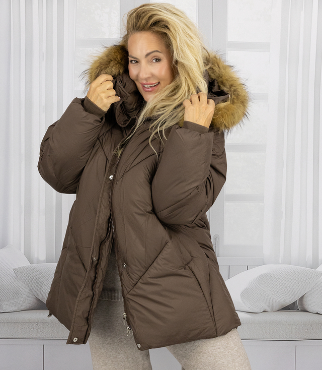 Warm winter jacket trapeze cut COCO