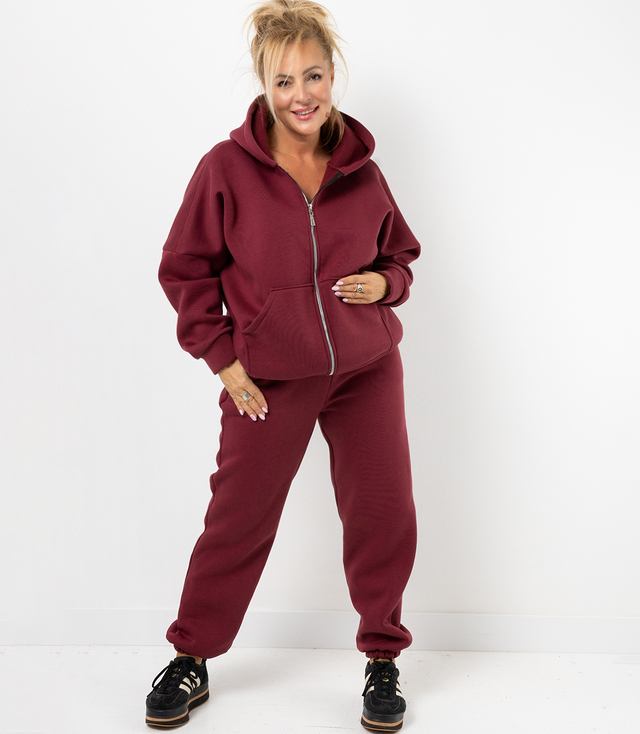 Warm thick sweatshirt set unbuttoned sweatshirt LAURA
