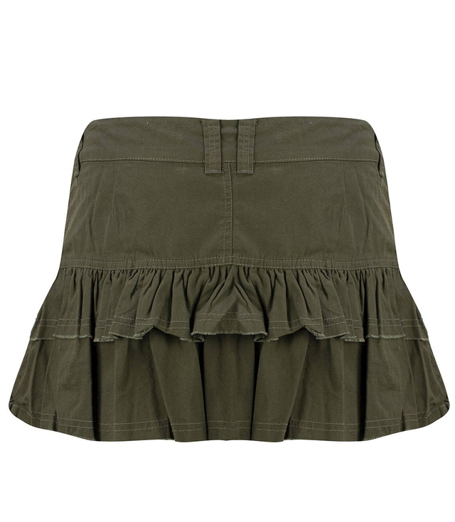 Short mini skirt with ruffles on the hips