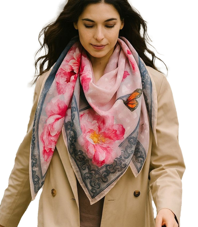 Elegant women's scarf with an insane 70x70 pattern