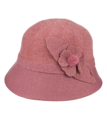 Women's hat cloche patch flower
