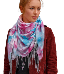 Women's scarf with floral pattern 100x100