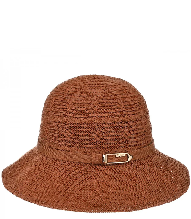 Braided BUCKET HAT with decorative headpiece and buckle