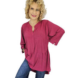 Elegant oversize Brocade tunic shirt with longer back NEVADA