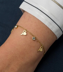 Elegant gold women's steel bracelet