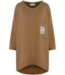 Oversize sweatshirt blouse longer back pocket