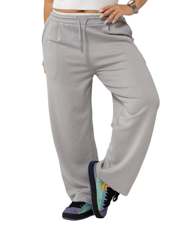 Comfortable sweatpants made of soft material with white insert at the waist LUNA