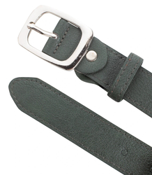 Smooth women's eco leather belt with silver buckle 3 cm