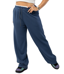 Comfortable sweatpants made of soft material with white insert at the waist LUNA