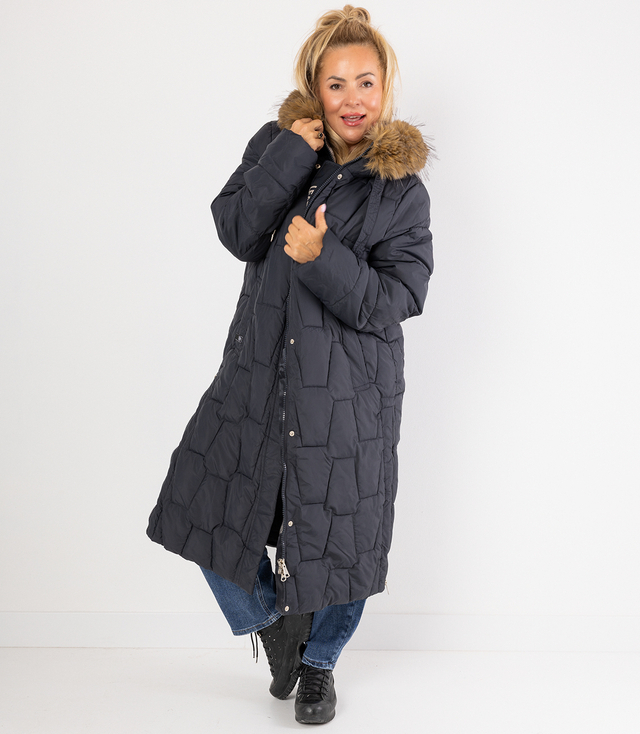 Długa kurtka pikowany płaszcz zimowy URBAN LONG PUFF PLUS SIZE