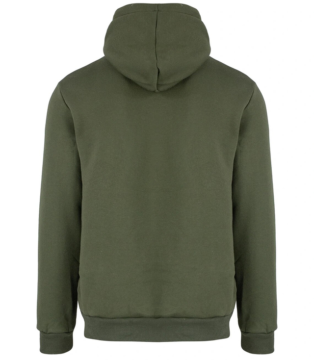 Men's warm, thick sweatshirt with a hood and a print