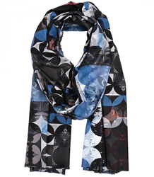 Warm stylish mosaic pattern scarf soft smooth 180x75 cm