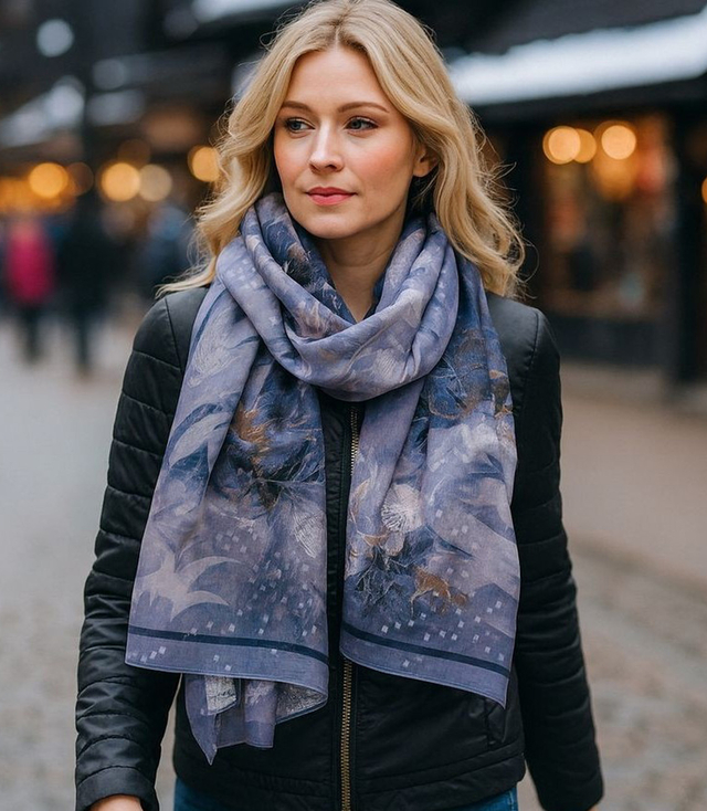 Women's patterned shawl 70x180