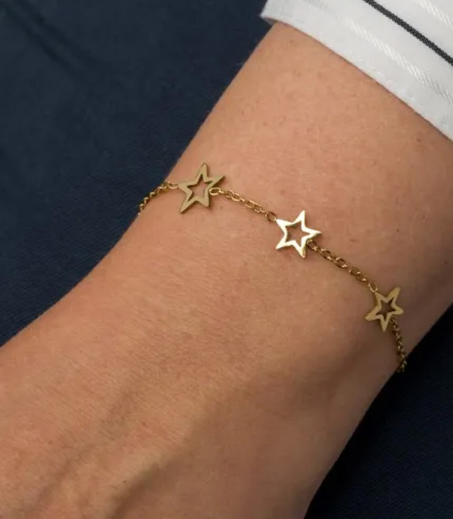 Elegant gold women's steel bracelet