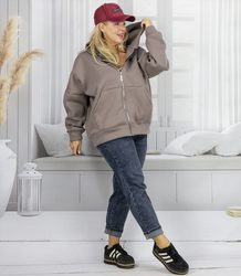Warm women's sweatshirt one-color basic with hood BROOKLYN